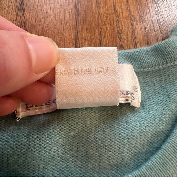 Precious Fibers 100% Cashmere Short Sleeve Top Vintage Blue Size Medium Soft - Picture 5 of 6